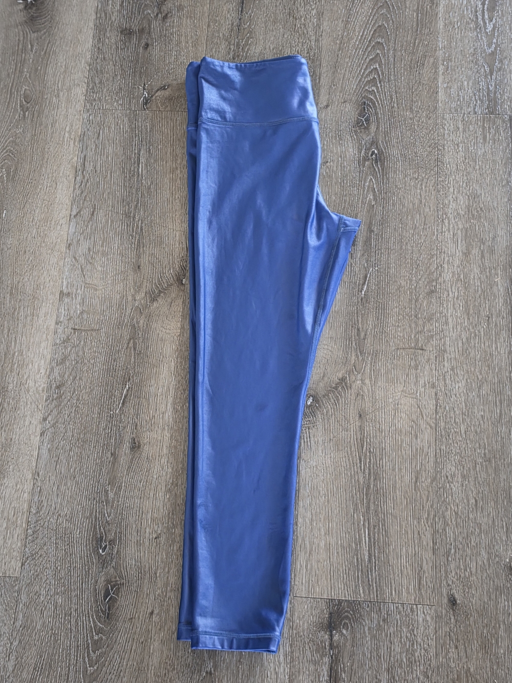 Zyia Blue Metallic Light n Tight Hi-Rise Leggings 7/8 24” Size 12